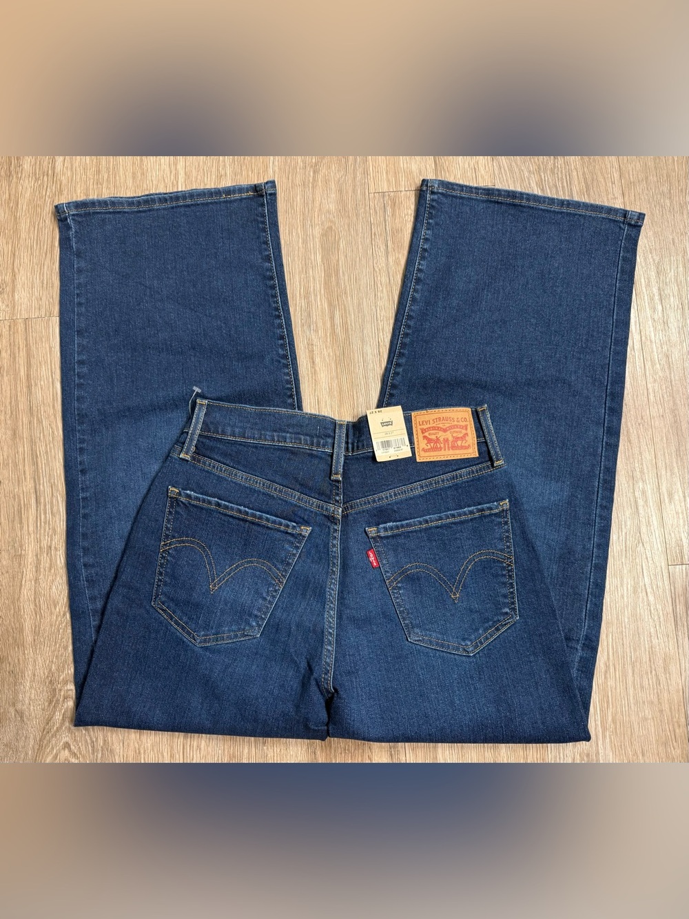 Levi’s 728 Women’s High Rise Wide Leg Ankle Jeans 28x27 Dark Wash Classic NWT